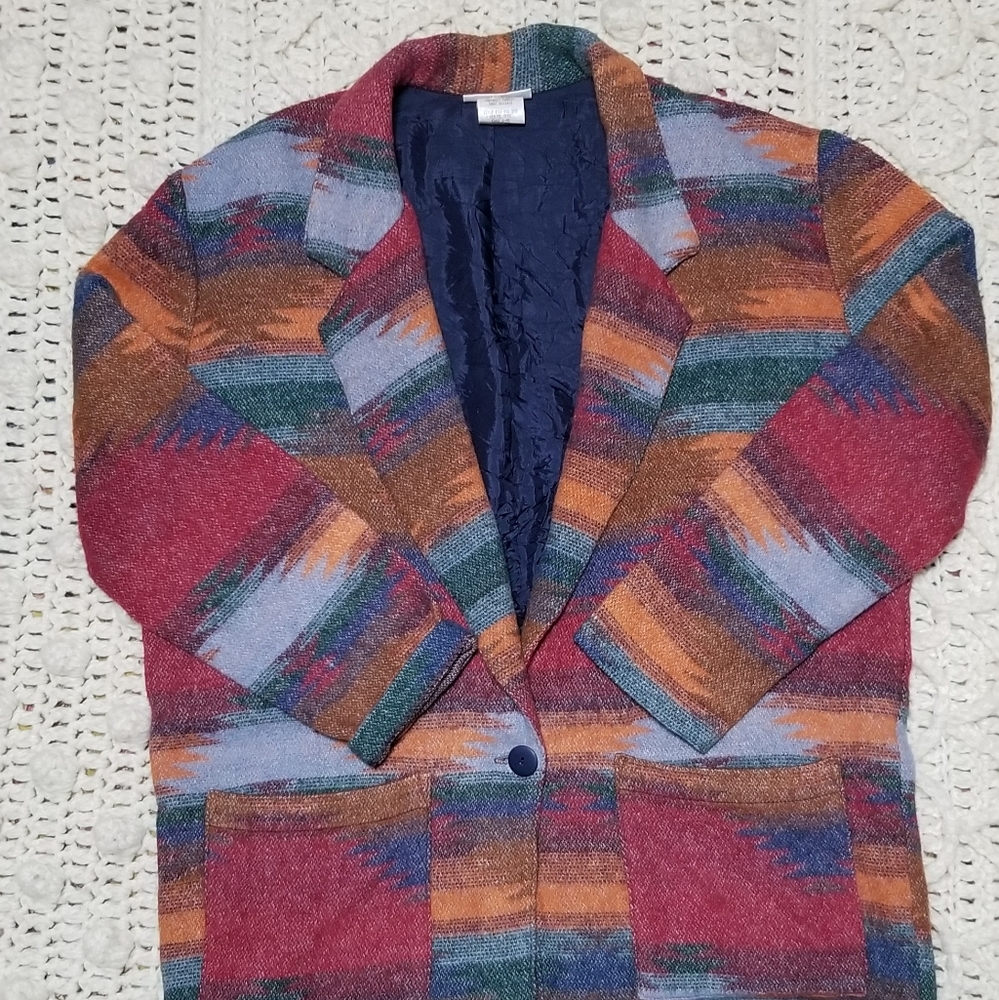 Anchor Blue Native Print Blazer